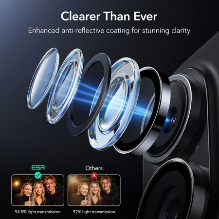 OSŁONA NA APARAT ESR ARMORITE CAMERA PROTECTOR IPHONE 16 / 16 PLUS / 17 BLACK