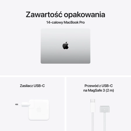 APPLE MacBook 14 PRO M4 PRO/12C CPU 16C GPU/24GB/512GB SSD Srebny-MX2E3ZE/A