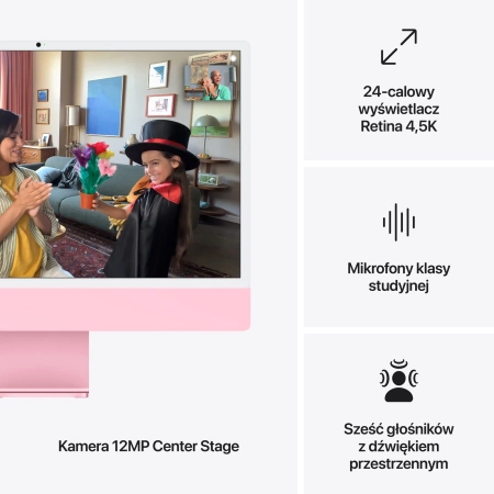 24-inch iMac with Retina 4.5K display: Apple M4 chip with 10‑core CPU and 10‑core GPU, 24GB, 512GB SSD - Pink