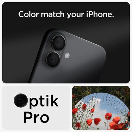 OSŁONA APARATU SPIGEN OPTIK PRO GLAS.TR ”EZ FIT” CAMERA PROTECTOR 2-PACK IPHONE 16 / 16 PLUS / 17 BLACK