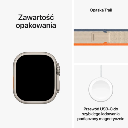 Apple Watch Ultra 2 GPS + Cellular, 49mm Titanium Case with Orange/Beige Trail Loop - M/L