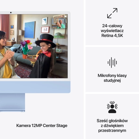 24-inch iMac with Retina 4.5K display: Apple M4 chip with 10‑core CPU and 10‑core GPU, 16GB, 512GB SSD - Blue