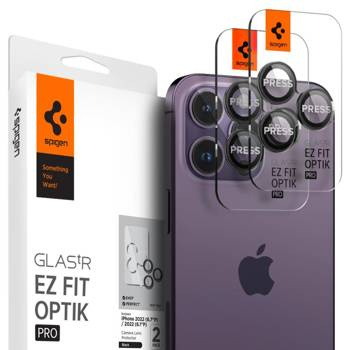 OSŁONA APARATU SPIGEN OPTIK PRO GLAS.TR ”EZ FIT” CAMERA PROTECTOR 2-PACK IPHONE 14 PRO / MAX / 15 PRO / MAX / 16 PRO / MAX / 17 PRO / MAX BLACK