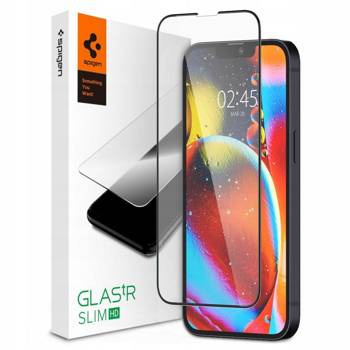 SZKŁO HARTOWANE SPIGEN GLASS FC IPHONE 13 / 13 PRO / 14 / 16E BLACK