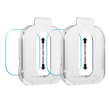 SZKŁO HARTOWANE TECH-PROTECT EASY SET+ 2-PACK APPLE WATCH ULTRA 1 / 2 / 3 (49 MM) CLEAR