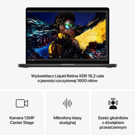 APPLE MacBook 16 PRO M4 MAX/14C CPU 32C GPU/36GB/1TB SSD Gw. Czerń