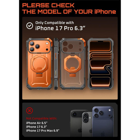 SUPCASE UB GRIP MAG MAGSAFE IPHONE 17 PRO CLEAR/CORAL
