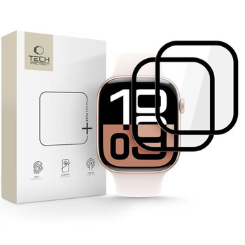 SZKŁO HYBRYDOWE TECH-PROTECT GLASS FLEX+ 2-PACK APPLE WATCH 10 / 11 (42 MM) BLACK