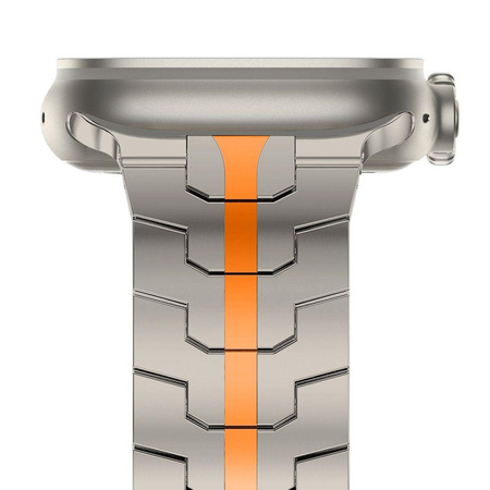 TECH-PROTECT STAINLESS LINE APPLE WATCH 8 / 9 / 10 / 11 / SE / ULTRA (44 / 45 / 46 / 49 MM) TITANIUM/ORANGE