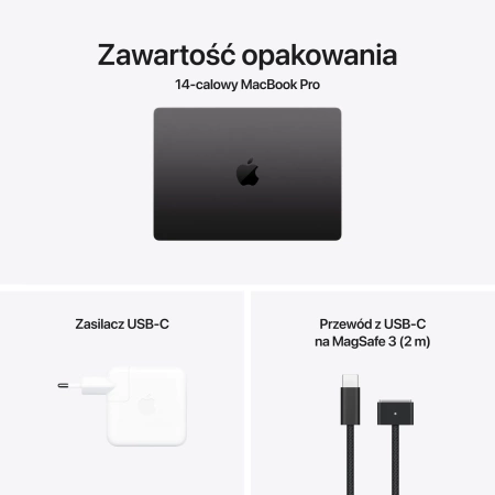 Apple MacBook 14 Pro M4 10 rdzeni CPU 10 rdzeni GPU, 24GB RAM 1TB SSD - Gwiezdna czerń