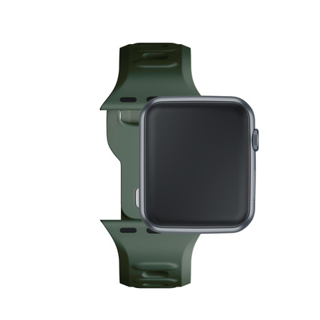 42/44/45/49 mm Dark Green - 3mk Silicone Watch Strap for Apple
