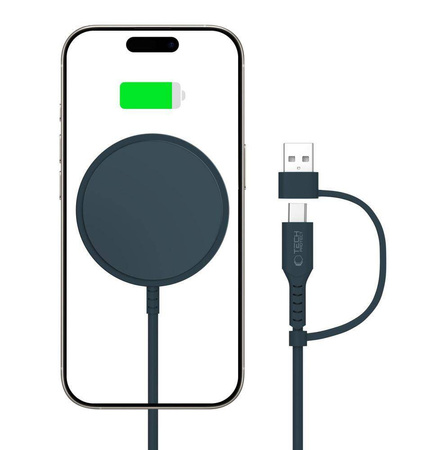 TECH-PROTECT QI15W-A44 MAGNETIC MAGSAFE WIRELESS CHARGER NAVY BLUE