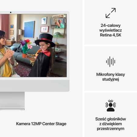 24-inch iMac with Retina 4.5K display: Apple M4 chip with 10‑core CPU and 10‑core GPU, 16GB, 512GB SSD - Silver