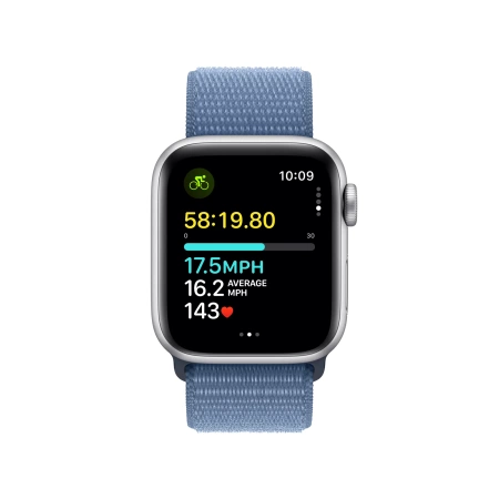 Apple Watch SE GPS 40mm Silver Aluminium Case with Winter Blue Sport Loop