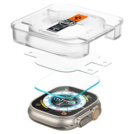 SZKŁO HARTOWANE SPIGEN GLAS.TR ”EZ FIT” 2-PACK APPLE WATCH ULTRA 1 / 2 / 3 (49 MM) CLEAR