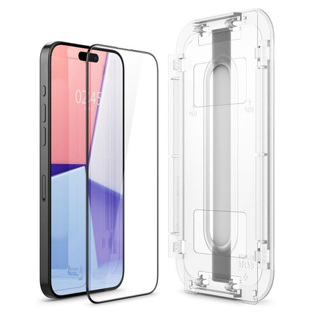SZKŁO HARTOWANE SPIGEN GLAS.TR ”EZ FIT” FC 2-PACK IPHONE 15 PRO MAX BLACK