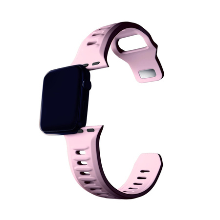 42/44/45/49 mm Powder Pink - 3mk Silicone Watch Strap for Apple