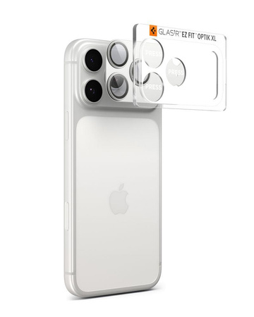 OSŁONA APARATU SPIGEN OPTIK PRO XL GLAS.TR ”EZ FIT” CAMERA PROTECTOR IPHONE 17 PRO SILVER