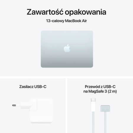MacBook Air 13 M4 10 rdzeni CPU 8 rdzeni GPU, 16GB RAM 256GB SSD - Błękitny