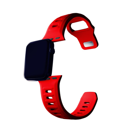 42/44/45/49 mm Red - 3mk Silicone Watch Strap for Apple