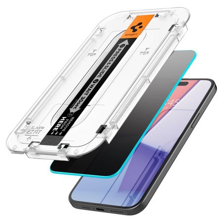 SZKŁO HARTOWANE SPIGEN GLAS.TR ”EZ FIT” IPHONE 15 / 16 PRIVACY