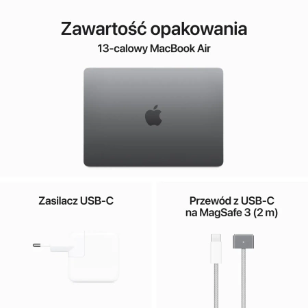 MacBook Air 13 M3 8 rdzeni CPU 10 rdzeni GPU Gwiezdna szarość