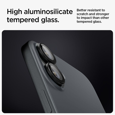 OSŁONA APARATU SPIGEN OPTIK PRO GLAS.TR ”EZ FIT” CAMERA PROTECTOR 2-PACK IPHONE 16 / 16 PLUS / 17 BLACK
