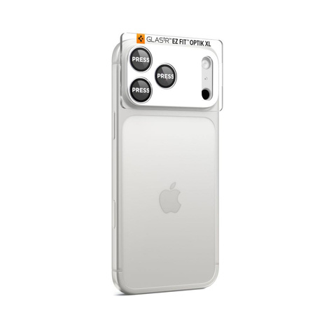 OSŁONA APARATU SPIGEN OPTIK PRO XL GLAS.TR ”EZ FIT” CAMERA PROTECTOR IPHONE 17 PRO SILVER