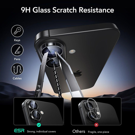 OSŁONA NA APARAT ESR ARMORITE CAMERA PROTECTOR IPHONE 16 / 16 PLUS / 17 BLACK