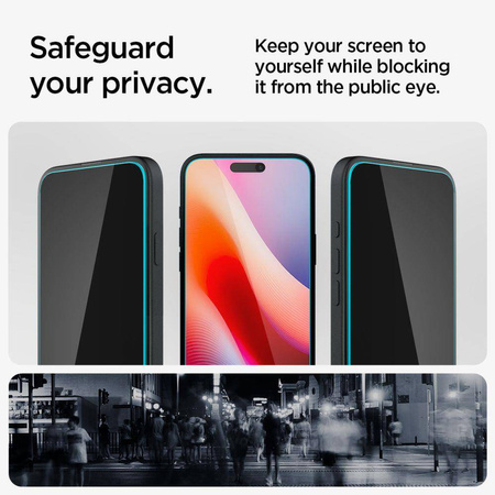 SZKŁO HARTOWANE SPIGEN GLAS.TR ”EZ FIT” 2-PACK IPHONE 15 / 16 PRIVACY