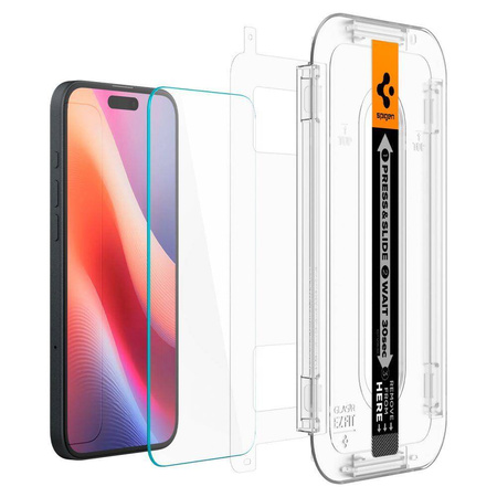 SZKŁO HARTOWANE SPIGEN GLAS.TR ”EZ FIT” 2-PACK IPHONE 15 / 16 CLEAR