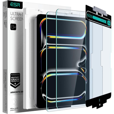 SZKŁO HARTOWANE ESR ARMORITE 2-PACK IPAD PRO 11” 5 / 2024 CLEAR