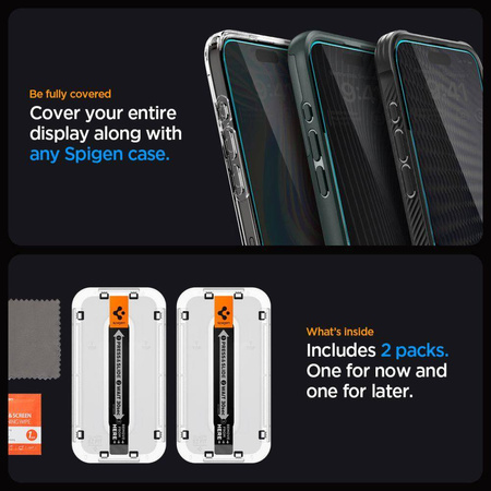 SZKŁO HARTOWANE SPIGEN GLAS.TR ”EZ FIT” 2-PACK IPHONE 15 / 16 PRIVACY
