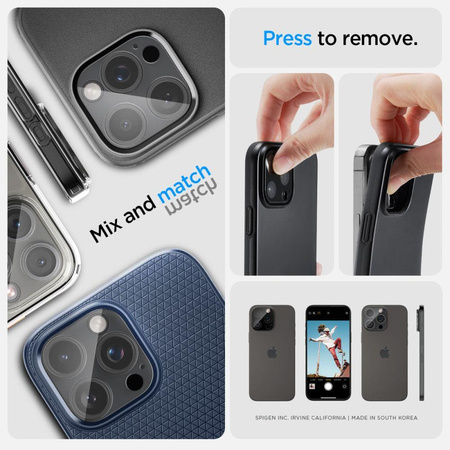 OSŁONA APARATU SPIGEN OPTIK.TR CAMERA PROTECTOR 2-PACK IPHONE 14 PRO / MAX / 15 PRO / MAX / 16 PRO / MAX CRYSTAL CLEAR