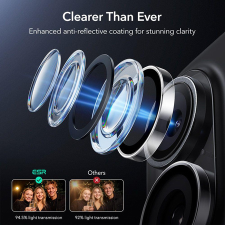 OSŁONA NA APARAT ESR ARMORITE CAMERA PROTECTOR IPHONE 16 / 16 PLUS / 17 CLEAR