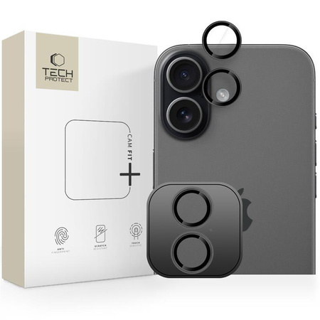 OSŁONA APARATU TECH-PROTECT CAMRING FIT+ IPHONE 16 / 16 PLUS / 17 BLACK