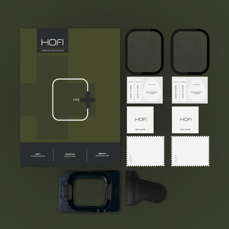 SZKŁO HYBRYDOWE HOFI HYBRID PRO+ 2-PACK APPLE WATCH 7 / 8 / 9 (41 MM) BLACK