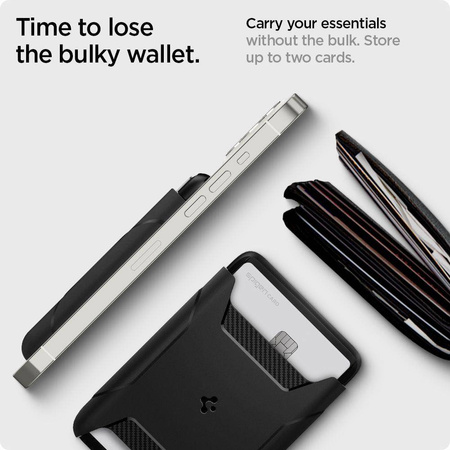 SPIGEN RUGGED ARMOR MAGSAFE UNIVERSAL MAGNETIC CARD WALLET BLACK