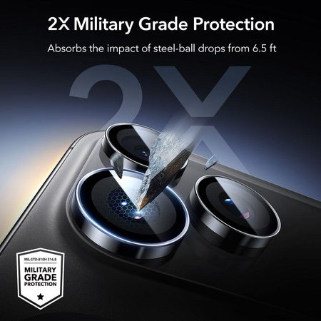 OSŁONA NA APARAT ESR ARMORITE CAMERA PROTECTOR IPHONE 14 PRO / PRO MAX / 15 PRO / MAX / 16 PRO / MAX / 17 PRO / MAX BLACK