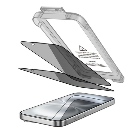 SZKŁO PRYWATYZUJĄCE TECH-PROTECT QUICK SET SPY+ 2-PACK IPHONE 15 / 16 PRIVACY