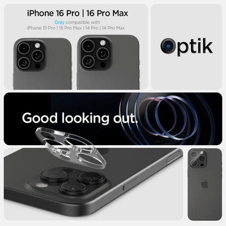 OSŁONA APARATU SPIGEN OPTIK.TR CAMERA PROTECTOR 2-PACK IPHONE 14 PRO / MAX / 15 PRO / MAX / 16 PRO / MAX CRYSTAL CLEAR