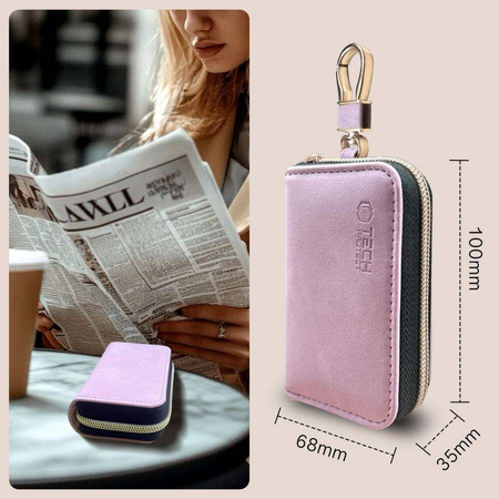 KLATKA FARADAYA TECH-PROTECT KLR300 POUCH KEYLESS RFID SIGNAL BLOCKER CASE BABY PINK