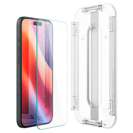 SZKŁO HARTOWANE SPIGEN GLAS.TR ”EZ FIT” 2-PACK IPHONE 15 / 16 CLEAR