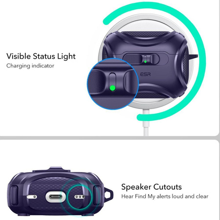 ESR CYBER FLICKLOCK HALOLOCK MAGSAFE APPLE AIRPODS PRO 3 PURPLE