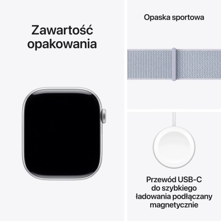 Apple Watch Series 10 GPS 46mm Silver Aluminium Case with Blue Cloud Sport Loop