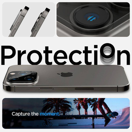 OSŁONA APARATU SPIGEN OPTIK.TR CAMERA PROTECTOR 2-PACK IPHONE 14 PRO / PRO MAX / 15 PRO / PRO MAX BLACK