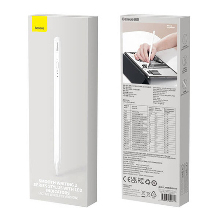 Baseus Smooth Writing 2 z wskaźnikiem baterii (biały)