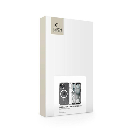 TECH-PROTECT FLEXAIR HYBRID MAGSAFE IPHONE 15 GLITTER CLEAR
