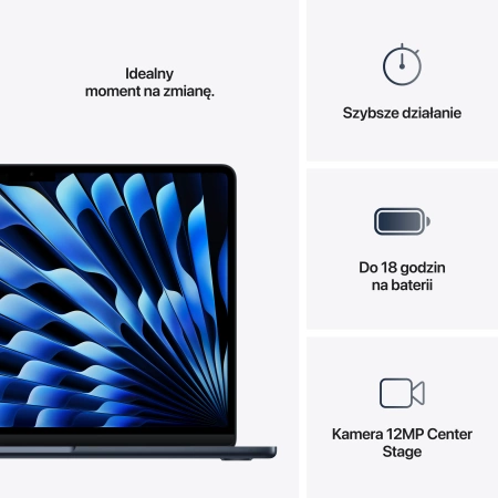 MacBook Air 13 M4 10 rdzeni CPU 8 rdzeni GPU, 16GB RAM 256GB SSD - Północ