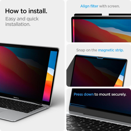 FOLIA PRYWATYZUJĄCA SPIGEN SAFE VIEW MACBOOK AIR 13 M2 / M3 / M4 / 2022-2025 PRIVACY